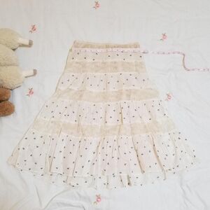 Japanese brand Jill Stuart floral lace skirt w/slip